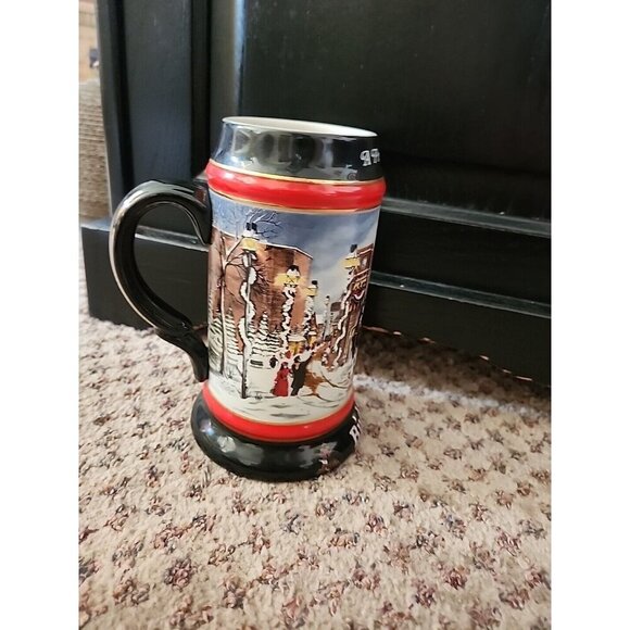 Anheuser Busch Budweiser Collector Series 1992 Clydesdales Christmas Stein - Picture 4 of 7
